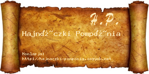 Hajnáczki Pompónia névjegykártya